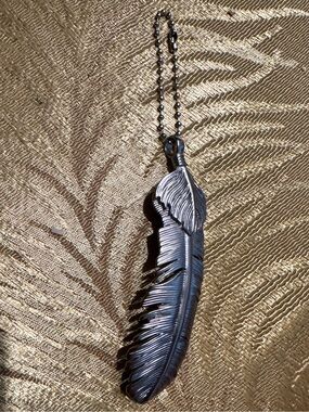 Silver Feather Key Holder/ Bag Charm Pendant - Women Accessories